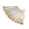 Wire Brush Set, 10 Pack, 5mm Brass Bristles, 3mm Shank
