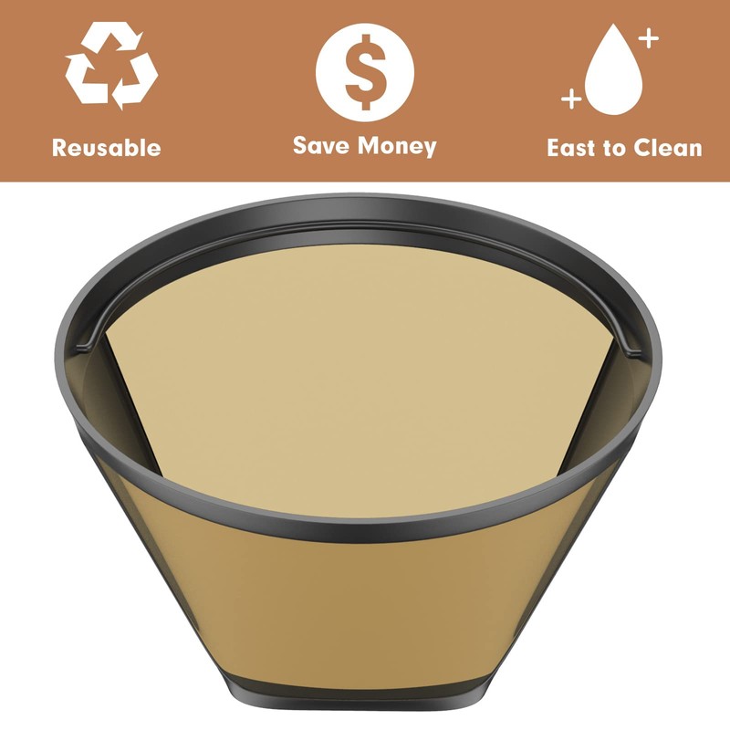 Gold Coffee filter - Permanent Reusable #4 Cone Shape metal