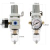 1/4 Zoll Luftfilter-Druckregler, Luftkompressor-Wasserabscheider mit Manometer AW2000-02