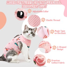 SlowTon Cat Surgery Recovery Suit - Kitten Onesie for Cats After Surgery, Cone E collar Alternative for Female Male Cats, Surgical Spay Recovery Suit for Abdominal Wound Skin Diseases