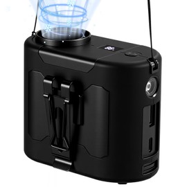 Retisee 2025 Portable Waist Fan Clip on Rechargeable Belt Cooling Fan with Neck Strap 10000mah Battery Powered,Flashlight,up to 8-30h Battery Life,Rechargeable 5 Speed for Camping,Outdoor