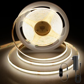 Pandery COB - Tira de luces LED de 3 m, tiras LED regulables al tacto, CRI90+, 4000 K luz blanca natural, 1600 LED, 24 V, interior para recámara, cocina, TV, espejo, gabinete