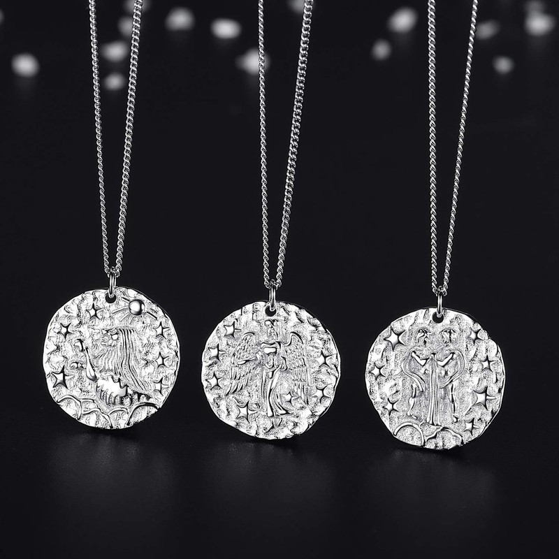 VIKI LYNN 925 Sterling Silver Zodiac Zodiac Sign Necklace, Sterling
