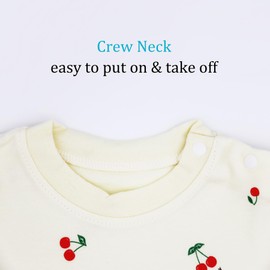 YANWANG 100% Cotton Baby Children's Pyjamas Boys Girls Pyjamas Set Long Sleeve Sleepwear, cherry