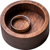 Walnut Wood Ring Tray, Mini Round Hardwood Holder, Micro Jewelry