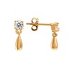 Tropfen Ohrringe aus Edelstahl mit Zirkonia (Gold)