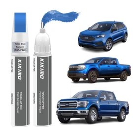 KIKIMO for Ford Touch Up Paint(Atlas Blue Metallic(B3/M7440)), Car Paint Repair Kit for Ford, 2 In 1 Scratches Repair with Pen Tip and Brush, Color-Matched for Quick & Easy Fix