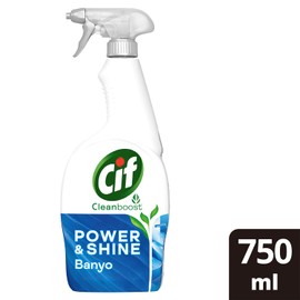 Cif Power Shine Cleanboost Sprey Temizleyici Banyo İçin Temizleyici ve Kireç Çözücü 750 ML