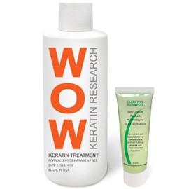 WOW Extra Strength Deep Keratin Hair Treatment Conditioning Straightening Keratin Proteins Amino Acids Argan Castor Oils Repair Damaged Color Treated Curly Straight Coarse Thin Hair (120ML+CS)