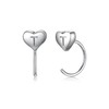 Half Hoops Heart Earrings Studs, 925 Sterling Silver Tiny Sleeper