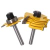 Gasea 6pcs 1/4-Inch Shank Slot Cutters Adjustable 3 Wing Router