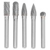 5Pcs Rotary File Bit 2 Pattern Woodworking Grinding Head Drill