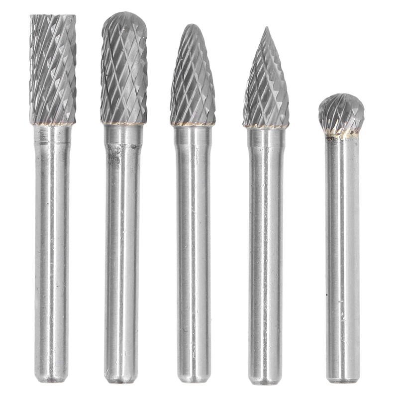 5Pcs Rotary File Bit 2 Pattern Woodworking Grinding Head Drill