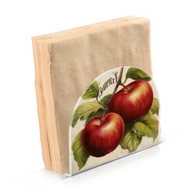 YEGAME Apples Acrylic Napkin Holder, Standing U-Shape Napkin Holder Non-Slip Paper Cocktail Napkins Holder for Tables Kitchen Restaurant Home Decor