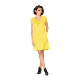 Burda Misses Sleeveless Dress 8-18, Yellow and Red, Sewing Pattern 6221