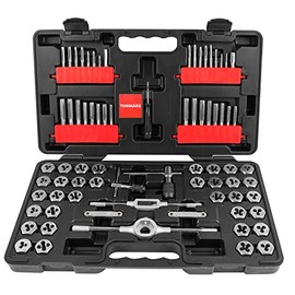 TOMMARS 75-Pc SAE & Metric Tap and Die Set Hex Threading Dies for Threading and Rethreading Internal and External Threads M3 to M12 and 4-40 to 1/2-20
