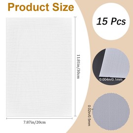 craspire Pack of 15 Fursuit Eye Mesh 11.81 x 7.87 Inches White PVC Plastic Net 0.5 mm Hole Waterproof Printable Mesh for Furries Cosplay DIY Craft Prop Making Sculpture Home Decor