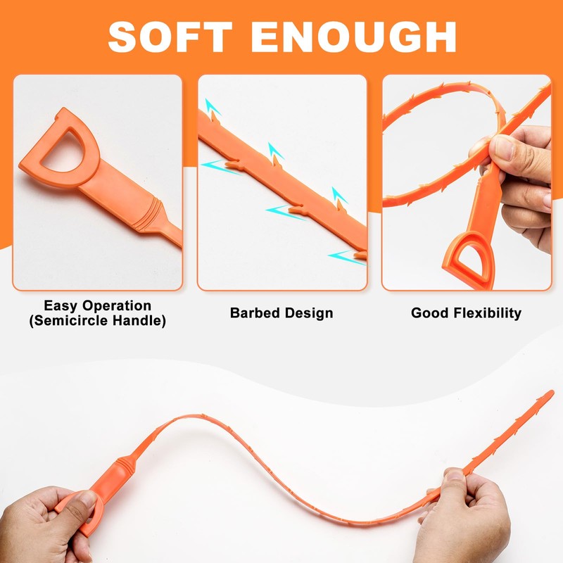 Drain Clog Remover, Effective Drain Snake Hair Drain Clog Remover,