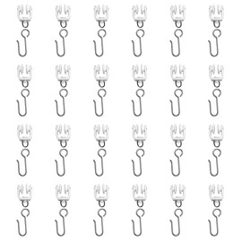 KXLife Carrier Rollers for Flexible Ceiling Curtain Track, Bendable Curtain Track Pulley, Curtain Track Carrier Hooks(Set of 24)