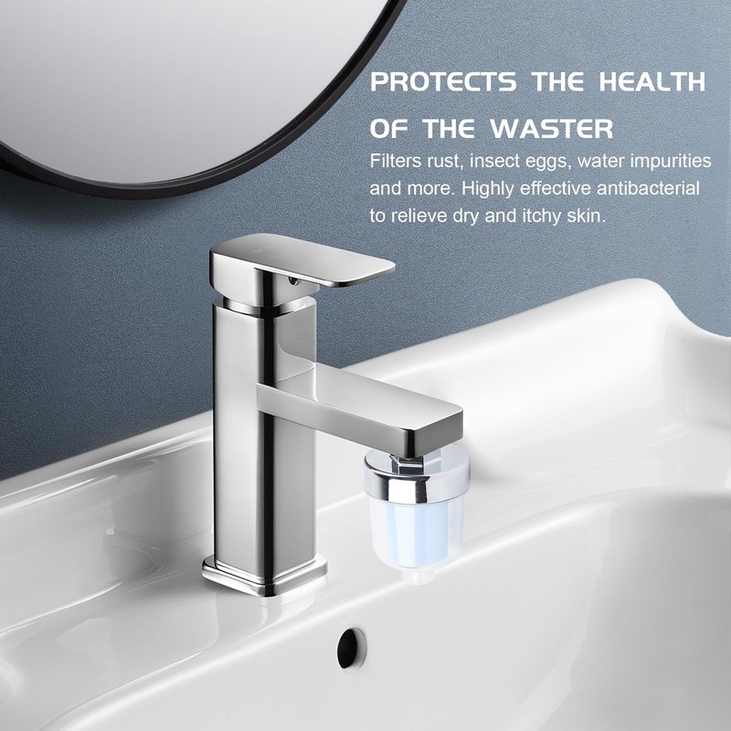 Shower Water Filter, Shower Filter with Two Interchangeable Filter Elements,