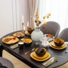 Wedding Decoration Ceramic Square Shape Serving Plates Stoneware Yellow and