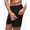 SILKWORLD Men's Quick Dry Beach Shorts with Zip Pockets, black,