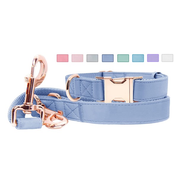 Soft Leather Dog Collar and Leash (6.6') Set - Stylish