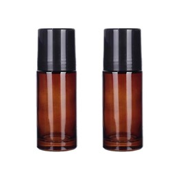 ZhangyiHot 2Pcs Brown 50ml Glass Essential Oil Roller Bottles Refillable Roll on Bottles Empty Deodorant Bottle Containers Rollerball Bottles for Fragrance Roller Bottles Refillable Containers Tools
