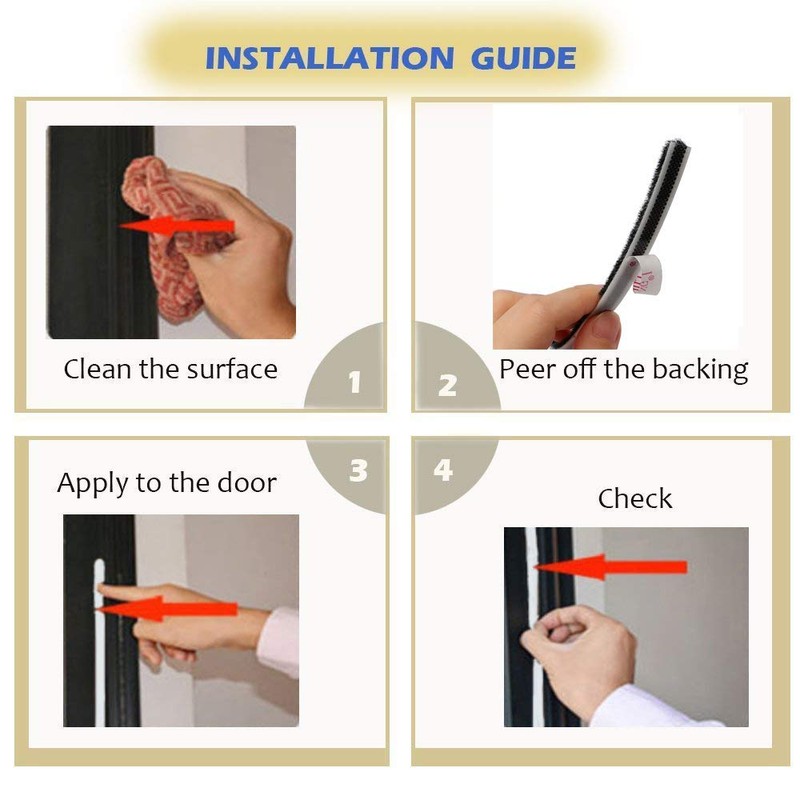 Tooperze Weather Stripping for Door,Self Adhesive Brush Window Seal Strip