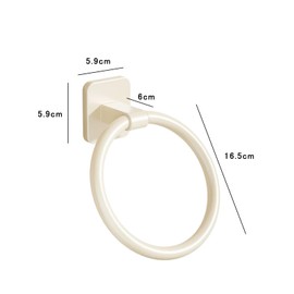 Towel Rack, Towel Ring, 6.5 inches (16.5 cm), 180° Rotation, Wall Hanging, Towel Ring, Round Towel Hanger, No Drilling Required, For Bathrooms, Kitchens, Stylish, Towel Holder