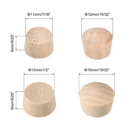 uxcell 1/2 Inch and 7/16 Inch Wood Button Top Plugs Cherry Hardwood Furniture Plugs 9/25 Inch Height 100pcs