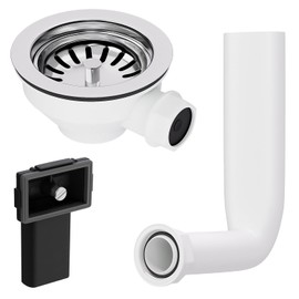 AQUADE Strainer Basket Valve 114 mm with Overflow 25 mm Strainer Basket Sink - Drain Fitting Sink with Overflow for Sink - Sink Drain Valve Sink