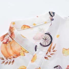 BINIDUCKLING Baby Kimono Style Wrap Over Bodysuit Soft Muslin Fabric 3-6 Months Autumn Story