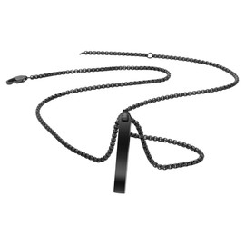 Geoffrey Beene Simple Customizable Vertical Bar Pendant Necklace (Black)