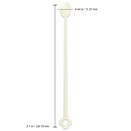 Beauticom® 100 Piece Natural Color Plastic Spoon Shaped False Nail Tip Sticks Chart Fan with Metal Ring Holder for Nail Polish Swatch, Practice Nail Art Design and Pattern Display Tool