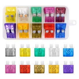 Colexy Car Fuse Set, 50 Pieces Standard Car Blade Fuses, Plug Fuse with 1 Fuse Puller for Car/RV/Truck/Motorcycle/Boat (3A/5A/7.5A/10A/15A/20A/25A/30A/35A/40A)