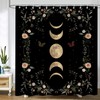 Emwnodti 4 Pcs Bathroom Sets for Moon Phase Shower Curtain,