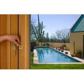 Patio Door Latch - Safe and Secure Drop-in Lock for Your Sliding Glass Doors, Patio Door Security Latch (Made in The USA) (Extra Wide, Nickel Plated)