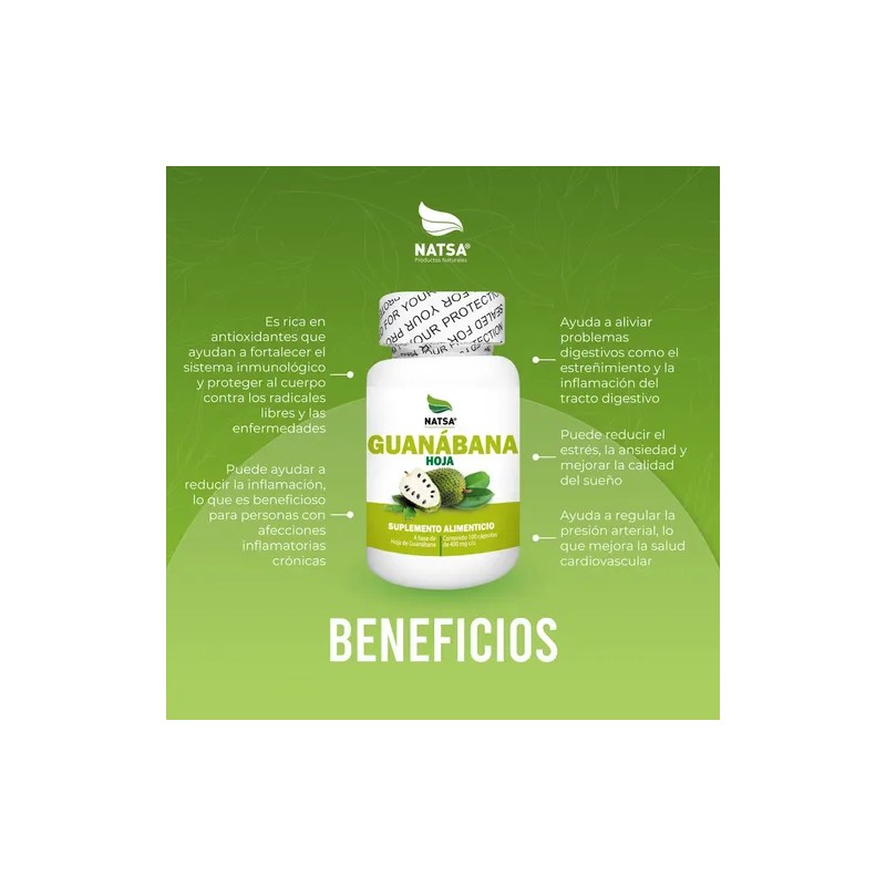 Guanabana Hoja, 100 Cápsulas, Calidad Premium Sabor Natural