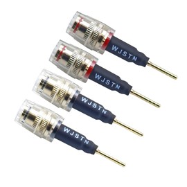 WJSTN Banana Plug to 4mm Female Jack Adapter, Speaker Audio Connectors, 4-Pack (2mm Straight pin to 4mm Female)