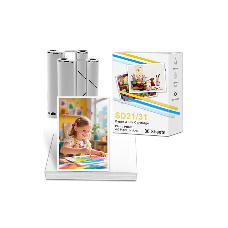 M100/M200 4x6 photo printer ink cartridge and photo paper (SD21/SD31)