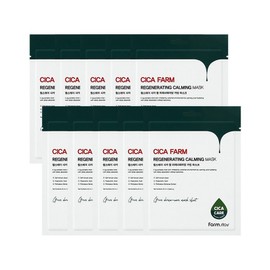 Farmstay Cica Farm Regenerating Calming Mask 25ml (10 sheets), 1 pack / 팜스테이 시카 팜 리제너레이팅 카밍 마스크 25ml (10매), 1개