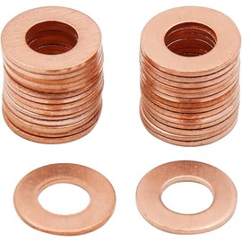 30 pcs 7mm Inner Dia Car Engine Copper Washers Flat Sealing Gaskets Rings