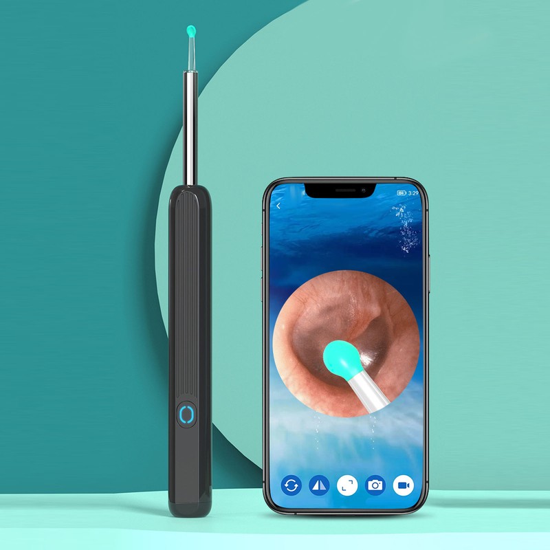 LED Light Earpick Ear Wax Removal HD Camera Visible Smart