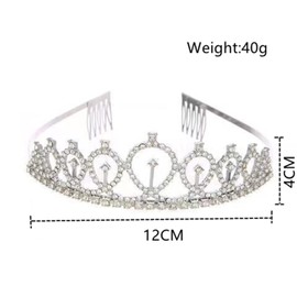 Rhinestone Tiara Crown, Rose Gold Crystal Crown with Comb for Wedding Bridal Party Birthday Carnival Girl Holiday Celebration