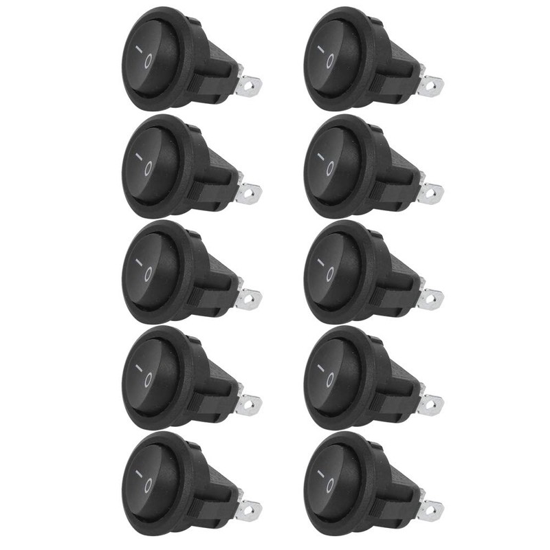 10-Piece Rocker Switch 3-Pin 2-Position Round Boat Rocker Switch 23