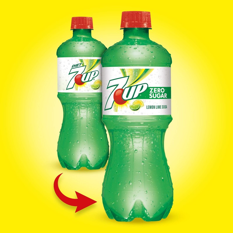 7up Zero (Diet) 20oz Soda Bottles, Pack of 16 (Total