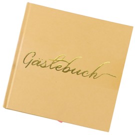 YPYMOD Wedding Guest Book, 100 Pages Premium Thick Paper, Vintage Style, with Golden Title, Ideal for Weddings, Anniversaries, Birthdays, Christenings (21.5 cm x 21.5 cm)
