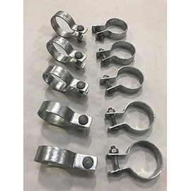 (10 Pack) Brace Bands with Bolts & Nuts for Chain Link Fence, Gate, Posts (2-3/8")