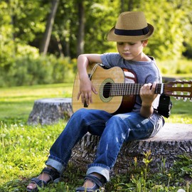 PEAK 2 PEAK Unisex Kids Straw Trilby Fedora Cap Felt Fedora Hat Short Brim Sunhat (Junior, Navy Band)